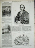 Original Old Antique Print 1856 Dean Westminster Chenevix Fire Francis Hume War