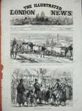 Original Old Antique Print 1876 War Servian Great Gun Armistice Paratjin Siers