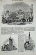 Old Antique Print 1853 Funeral Duke Beaufort Badminton Church Edinburgh 19th