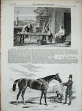 Old Antique Print 1856 Malacca Cambridgeshire Stakes Horse Racing Caracci 19th