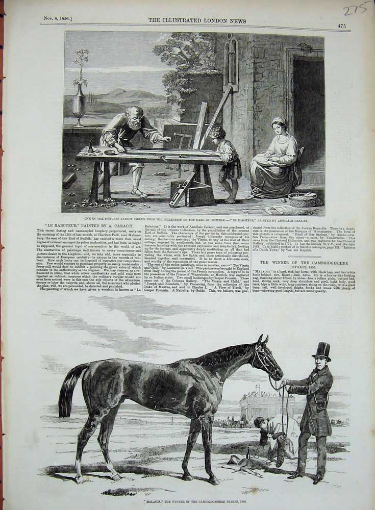 Old Antique Print 1856 Malacca Cambridgeshire Stakes Horse Racing Caracci 19th