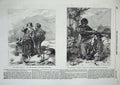 Original Old Antique Print Hay Field Hill 1856 Simon Iphigenia Underhill Art
