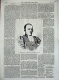 Original Old Antique Print 1860 Portrait Rev. Samuel Waldegrave Bishop Carlisle