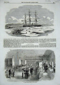 Original Old Antique Print 1855 Baltic Ship Archer Ice Wingo Bay Hospital Soyer