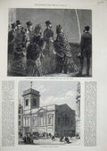 Old Antique Print 1872 Mildred'S Church Poultry Crystal Palace Louise May 19th