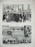 Old Antique Print 1883 Earthquakes Asia Minor Port Michaelmas Law Courts 19th
