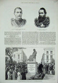 Old Antique Print 1882 Statue Thomas Carlyle Chelsea Allan Park Wahar War 19th