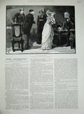 Original Old Antique Print 1887 Miser Farebrother Gordon Browne Lady Men 19th