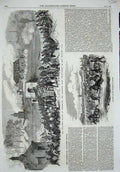 Original Old Antique Print 1869 Portsmouth Review King William'S Gate Ta Siers