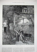 Old Antique Print 1884 Waller Fine Art Deer Animals Haunted House Mendoza 19th