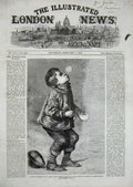Old Antique Print 1863 Little Boy Blowing Bubbles Hunt Winter Exhibition 19th