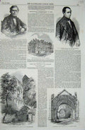 Old Antique Print 1850 David Brewster Cockburn Glastonbury Abbey School 19th