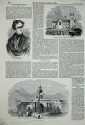 Old Antique Print 1849 Lord Coutts Stuart Ballymodan Church Corn Walden 19th