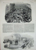 Old Antique Print 1851 Transport Atlantic Ship Liverpool Carriage Coach 19th