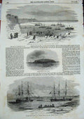 Old Antique Print Kinburn Curacoa Tribune Ships 1856 Fort Serpent'S Isle 19th