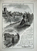 Original Old Antique Print 1890 Advertisement Beechams Pills River Church 19th
