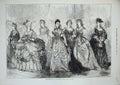 Old Antique Print 1874 Fancy Dress Ball Marlborough House Ladies Costumes 19th