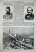Old Antique Print 1876 Belgrade Ahmed Pasha Commander Herzegovina Marquis 19th