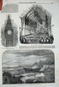 Old Antique Print 1856 Ship George Lord Isle Wight Corn Hull Parliament 19th