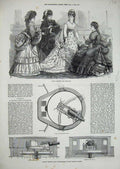 Old Antique Print 1872 Paris Fashion Captain Scott Gun-Carriage Hotspur 19th