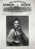 Original Old Antique Print 1870 Portrait Peasant Dalecarlia Lundgren Art 19th