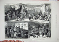 Original Old Antique Print 1882 Refugee Ship North Britain Rations Children