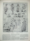 Original Old Antique Print 1888 Dinners Poor Board School Children Shoreditch