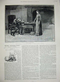 Original Old Antique Print 1887 Miser Farebrother Gordon Browne Daughter 19th