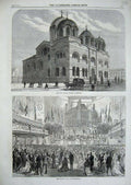 Old Antique Print 1870 New Greek Church Liverpool Mayor'S Ball Nottingham 19th