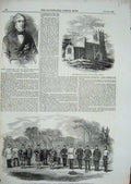 Original Old Antique Print 1856 Church Peter Gamston Butterworth Siers War 19th