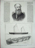 Old Antique Print 1875 Frederick Arrow Trinity House Livingstone Stanley 19th