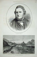 Old Antique Print 1879 Mr Ward Afhgan War Ishpola Tope Khyber River Art 19th