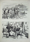 Original Old Antique Print 1884 Baker Pasha Massowah Spies Sinkat War Soudan