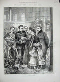 Original Old Antique Print 1887 Queen Olympia Young Lions Cubs Wild Animals Zoo