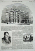 Original Old Antique Print 1853 Warehouse Brown Manchester Ludwig Tieck Wigan