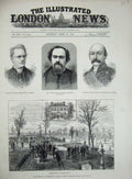 Old Antique Print 1882 Funeral Longfellow Boston Rossetti Tissot M'Cabe 19th