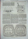 Original Old Antique Print 1867 System Tunnelling Boiler House Paris Exhibition