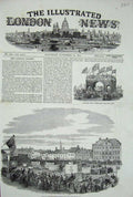 Original Old Antique Print 1850 Norfolk Estuary Lynn Triumphal Arch West Lynn