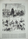 Old Antique Print 1883 Lord Wolseley Alcester Guildhall Town Clerk London 19th