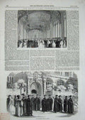 Original Old Antique Print Oxford Commemoration 1844 Divinity School St Mary'S