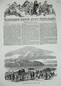 Old Antique Print 1854 Pilgrims Crossing Dnieper Holy City Keiff People 19th