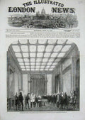 Original Old Antique Print 1859 Speaker'S Levee Palace Westminster Morning Room