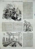 Original Old Antique Print Restoration King Charles Dinner Grocers Hall Fashion
