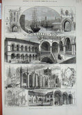 Old Antique Print 1873 Bristol Cathedral Abbot'S Archway Southey Berkley 19th