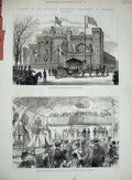 Old Antique Print 1881 Prince Wales National Fisheries Exhibition Norwich 19th