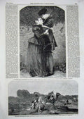 Original Old Antique Print 1852 Arabs Battle War Huguenot Bartholomew'S Romance