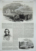 Old Antique Print 1857 Chateau Ursule Cannes Asylum Brixton Stuart Bute 19th