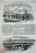 Old Antique Print 1854 Rifle Volunteers Army Portsmouth Highlanders Spur 19th