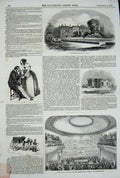 Original Old Antique Print 1843 Marlborough Collegiate School Dublin Art-Union