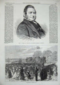 Old Antique Print 1869 Jobson President Wesleyan Methodist Finsbury Park 19th